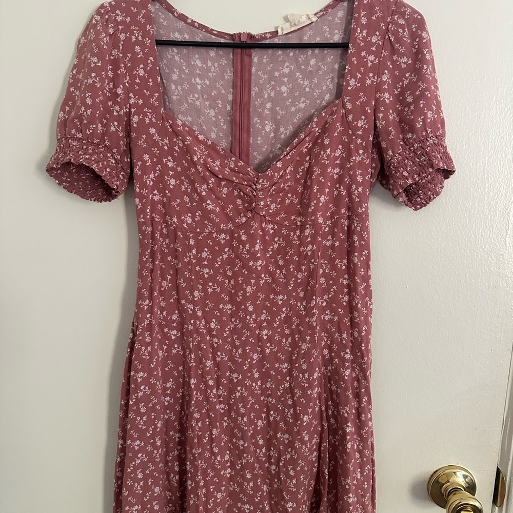 La Hearts Dusty Pink Floral Mini Dress